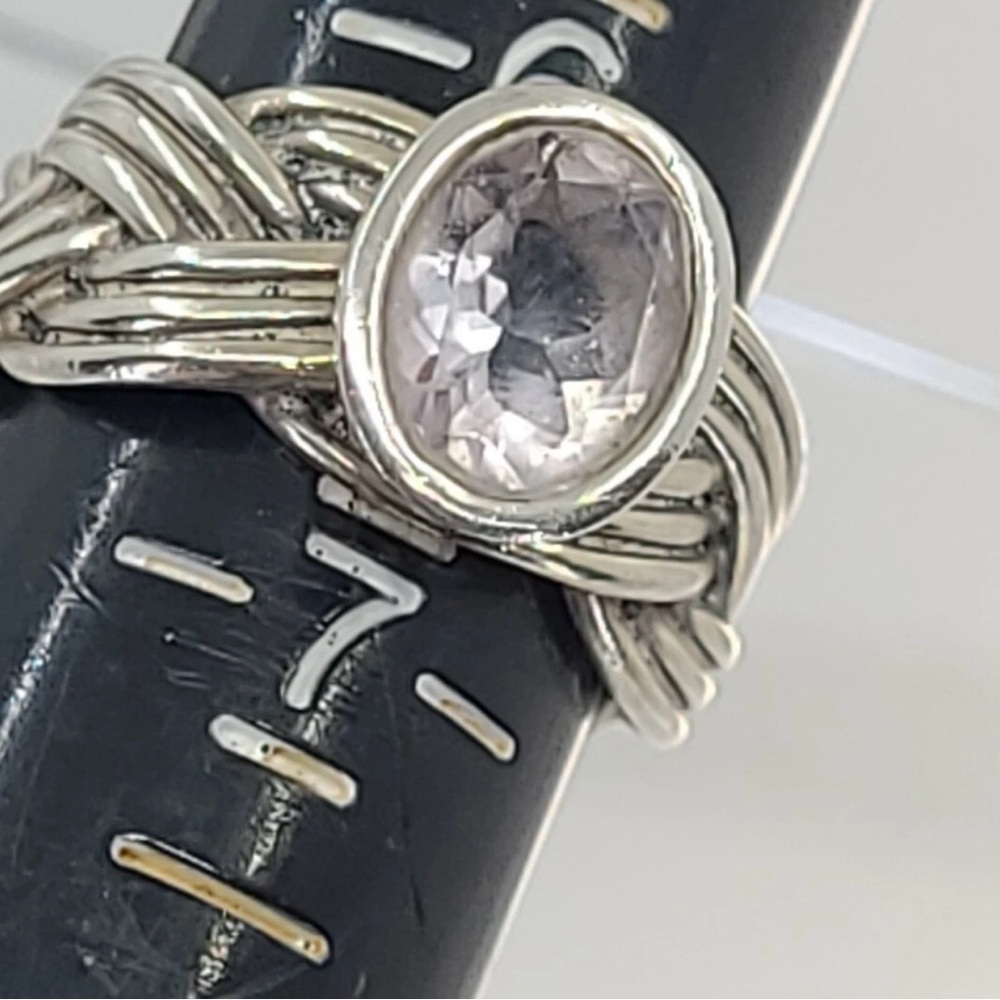 PANDORA ALE Tied Together Braided Rose De France Pink Amethyst Ring sz 6.5